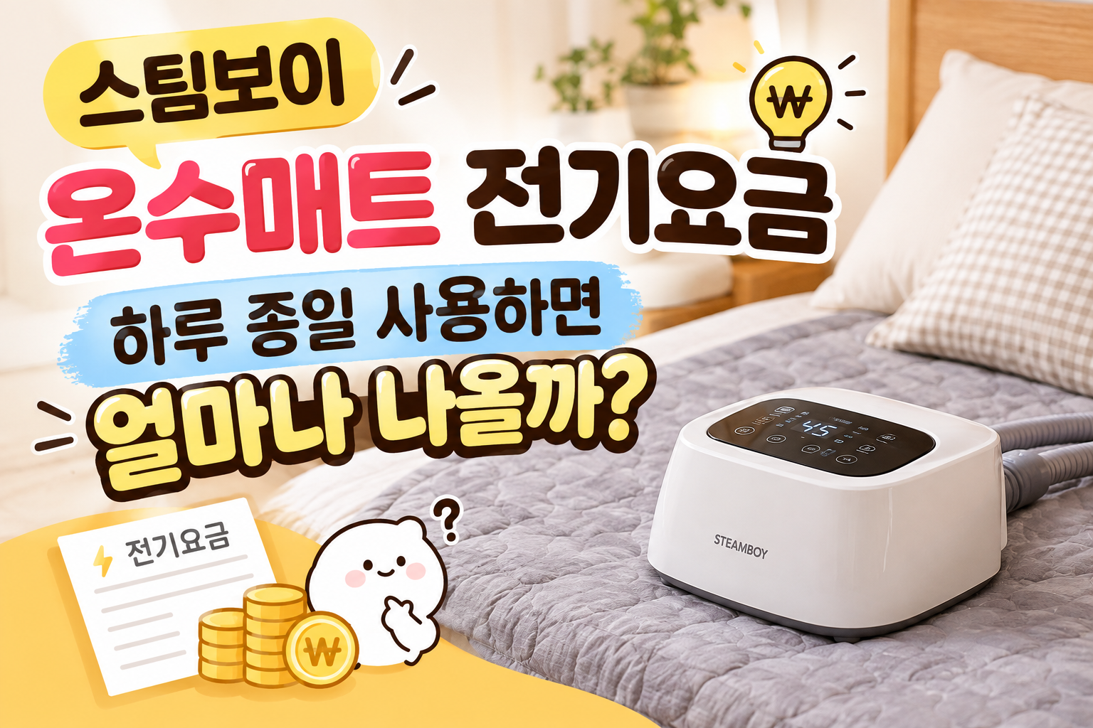 스팀보이 온수매트 전기요금｜하루 종일 사용하면 얼마나 나올까?