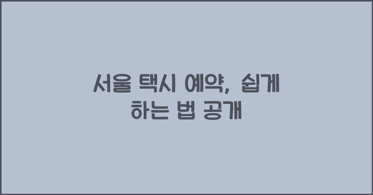 서울 택시 예약