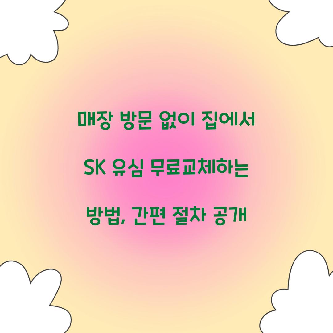 매장 방문 없이 집에서 SK 유심 무료교체하는 방법