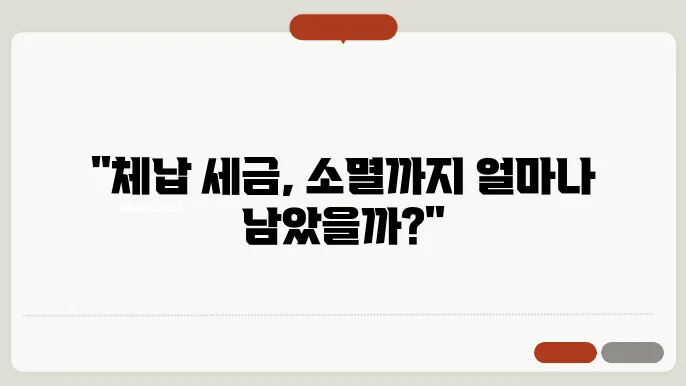 체납 세금 소멸시효 확인 방법