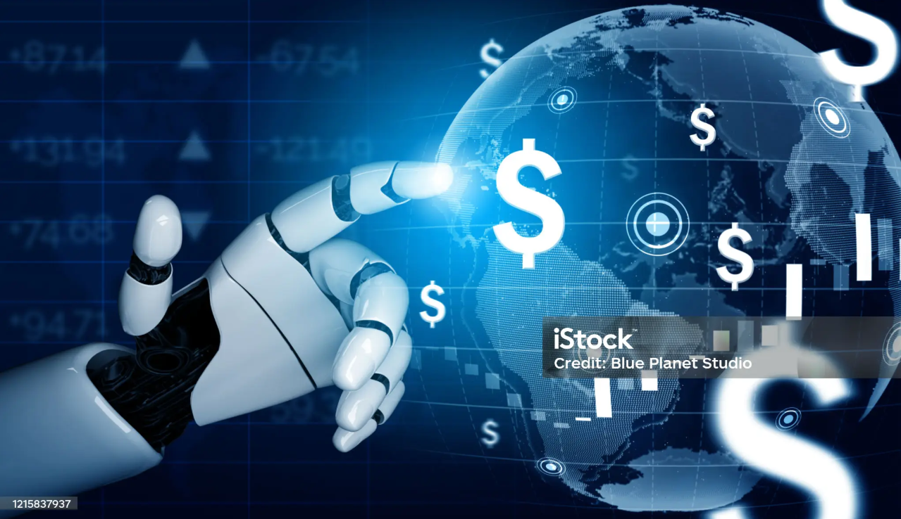 3D Rendering futuristic robot technology development, artificial intelligence AI, and machine learning concept. Global robotic bionic science research for future of human life