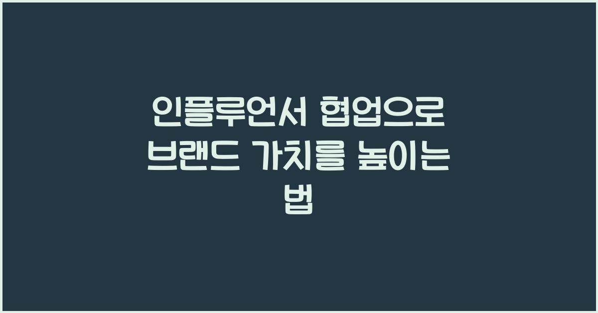 인플루언서 협업