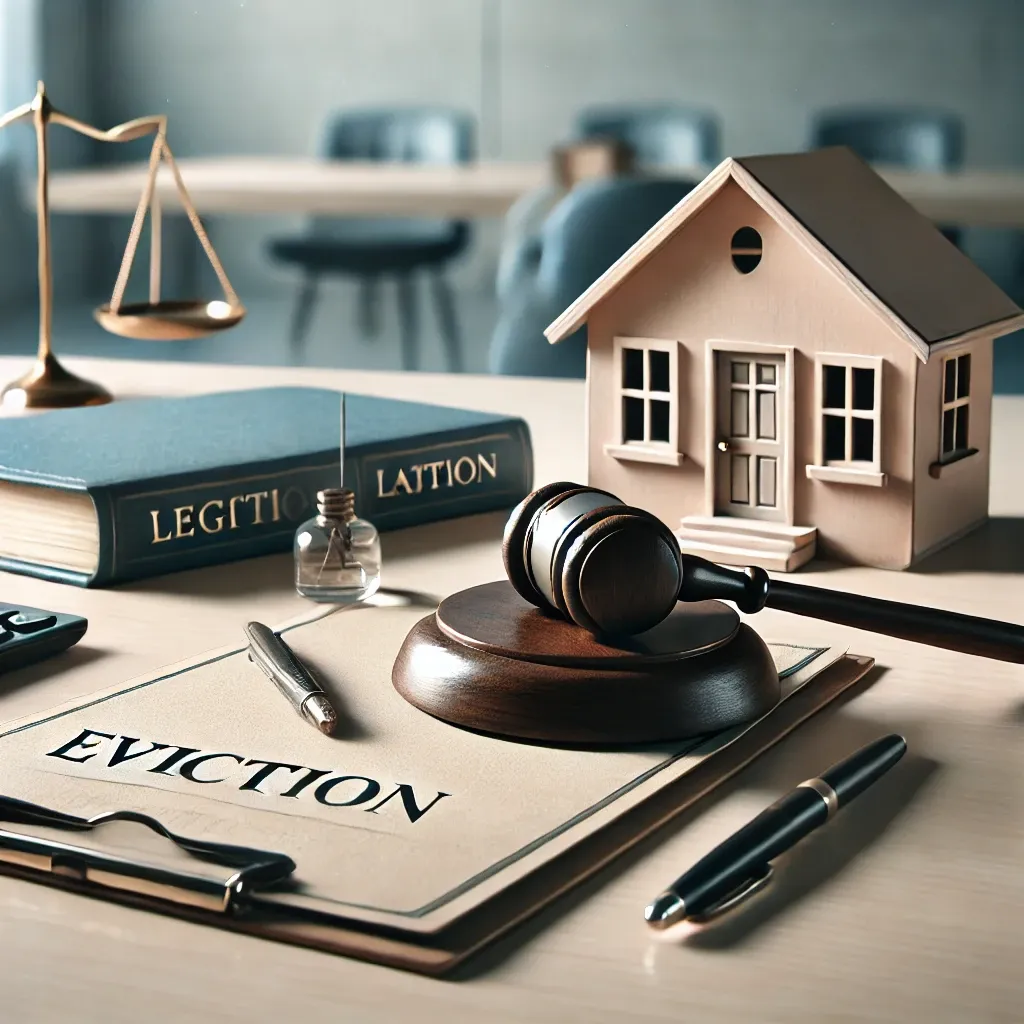 법정-책상-부동산-서류-모형-집-명도-소송