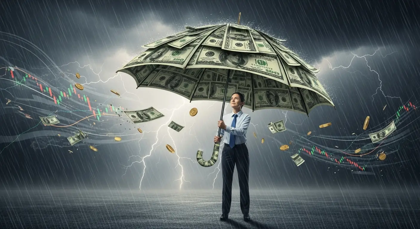 예상치 못한 위기 상황에서 손실 난 주식을 팔지 않도록 지켜주는 현금(비상금)의 방어적 역할