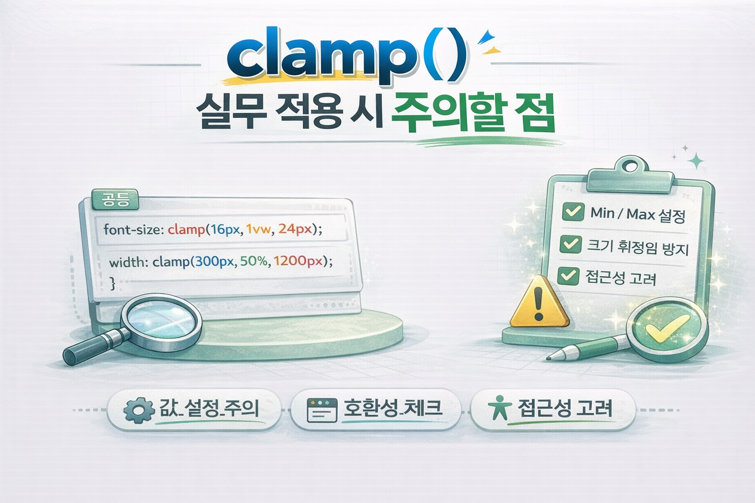 clamp() 실무 적용 시 주의할 점