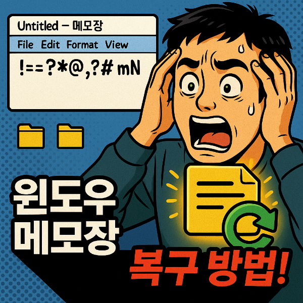 윈도우 메모장 복구방법 썸네일 이미지입니다.