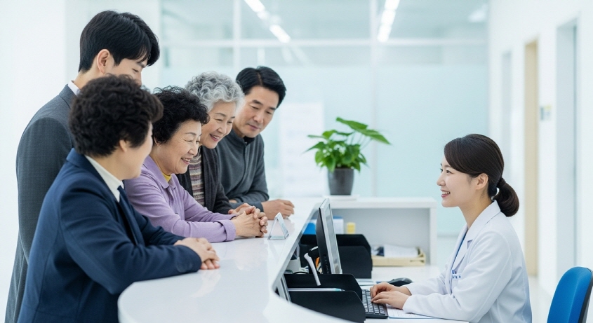 상담 접수하는 모습