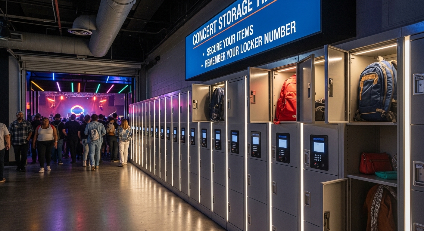 공연장 근처의 물품 보관소나 지하철역 보관함 이미지