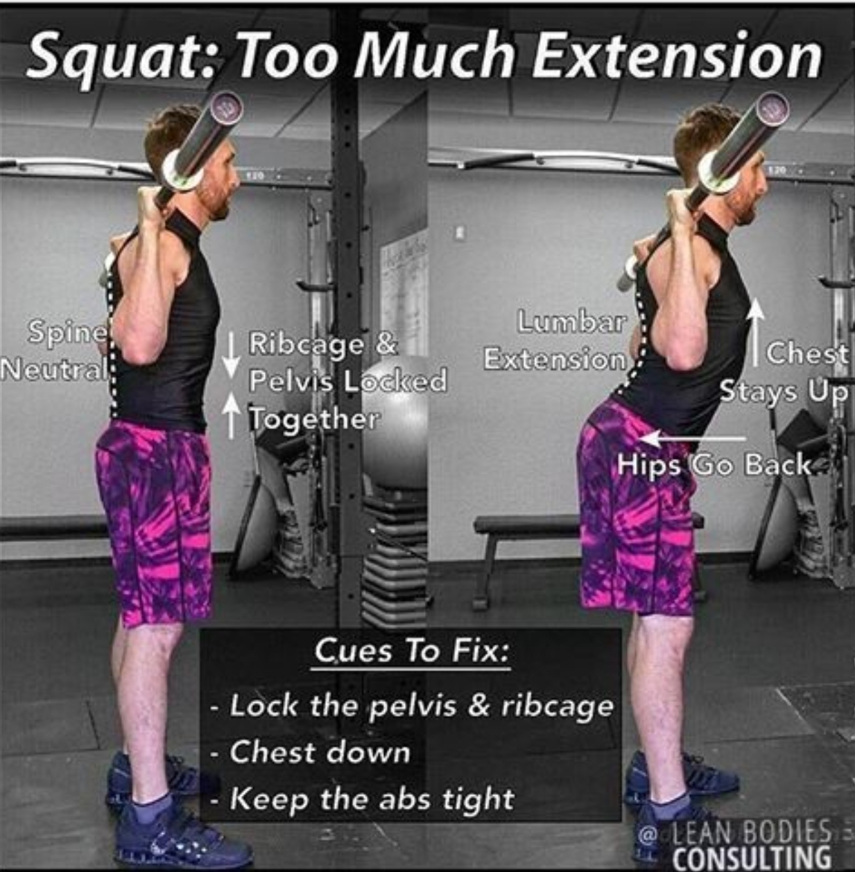 스쿼트 과신전 자세 설명 사진