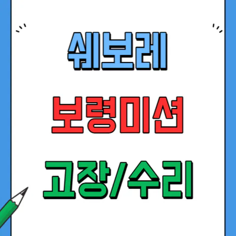 쉐보레 보령미션 고장증상과 수리