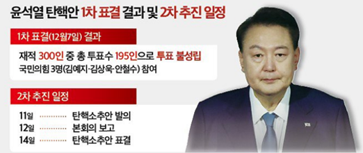 윤석열 대통령 2차 탄핵소추안 발의 표결 일정 및 절차