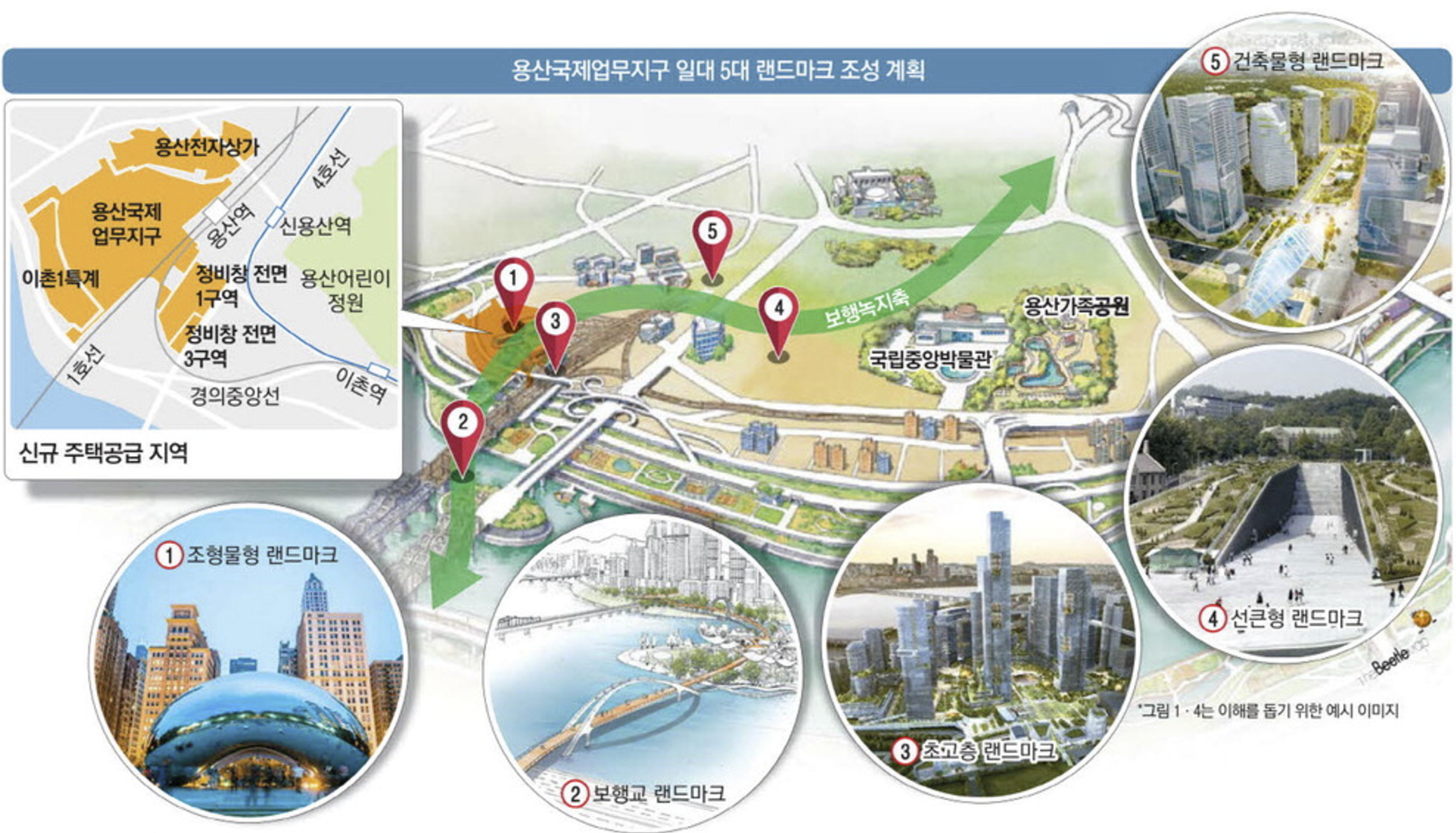 용산국제업무지구 개발 계획도 (출처 : 매일경제)