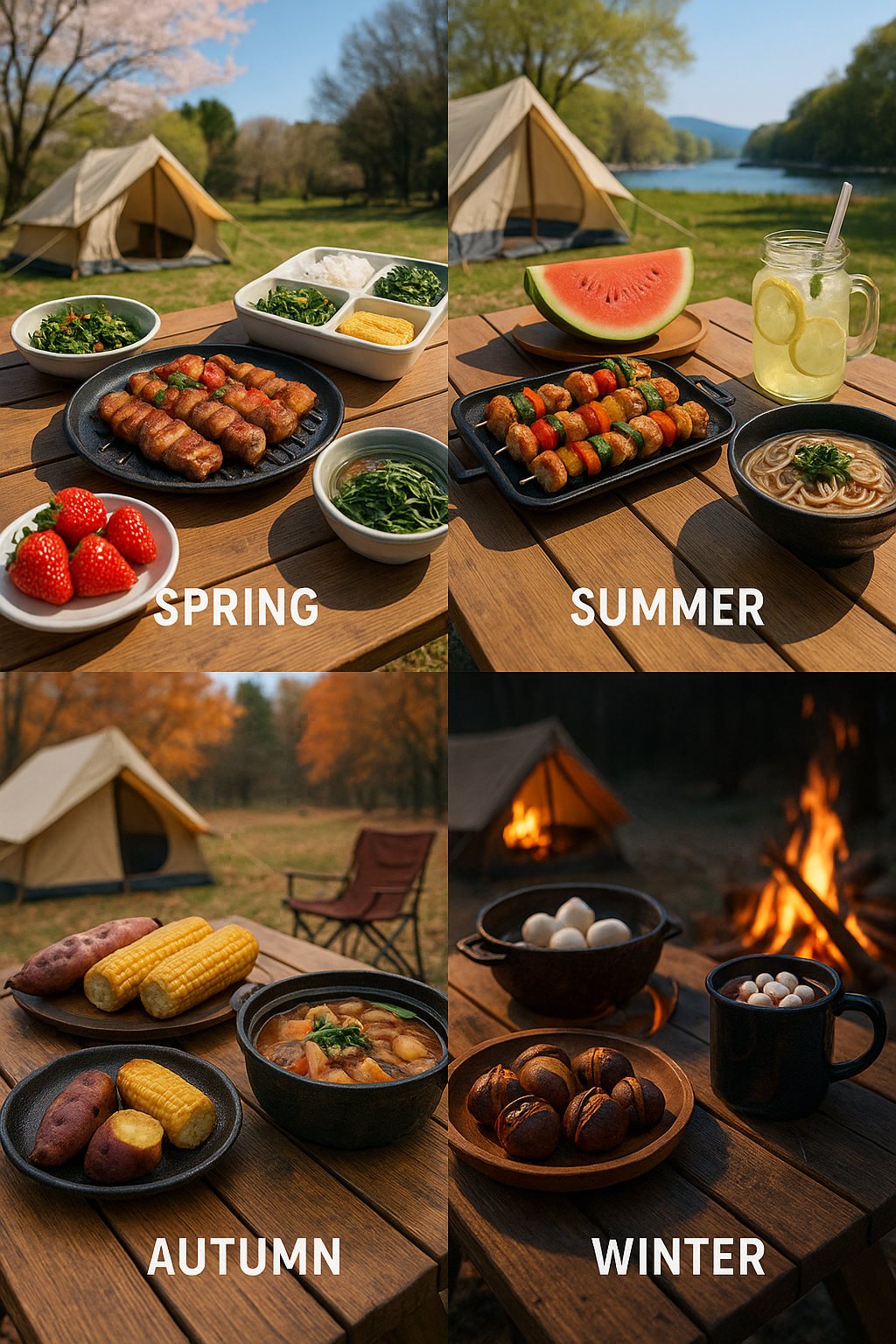 계절별 캠핑음식 추천 (여름, 가을, 겨울 요리 비교)