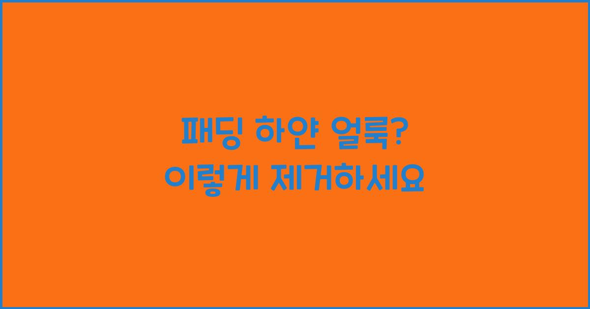 패딩 하얀 얼룩