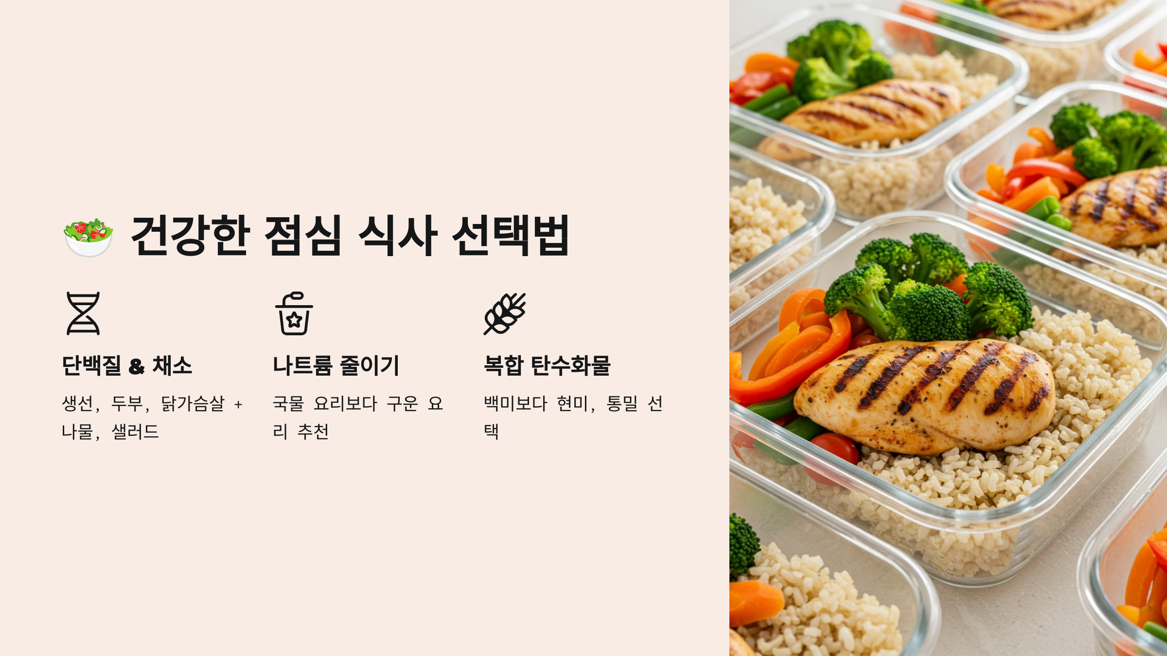 건강한 점심 식사 선택법 관련 이미지