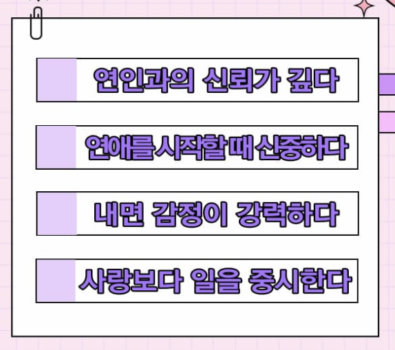 ENTJ 유형의 연애 특징 설명 이미지
