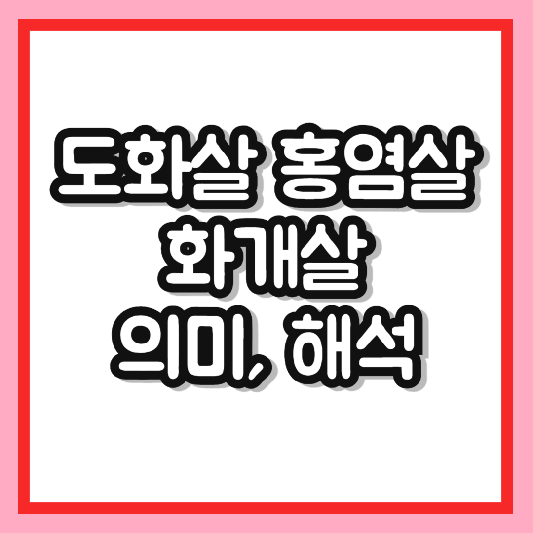 도화살 홍염살 화개살 차이점 총정리 ❘ 내 사주 매력살 확인법,이성 구설수 피하는 법