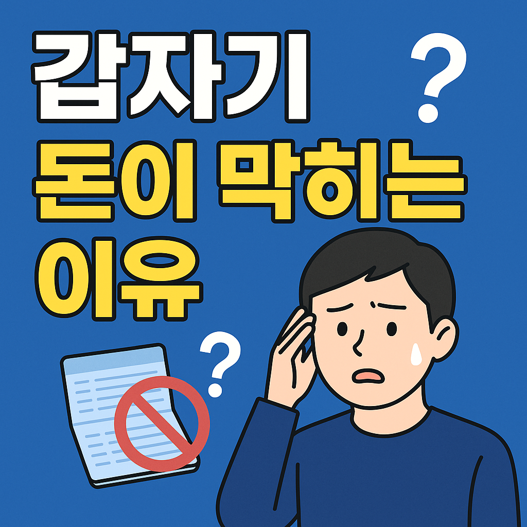 갑자기 돈이 막히는 이유