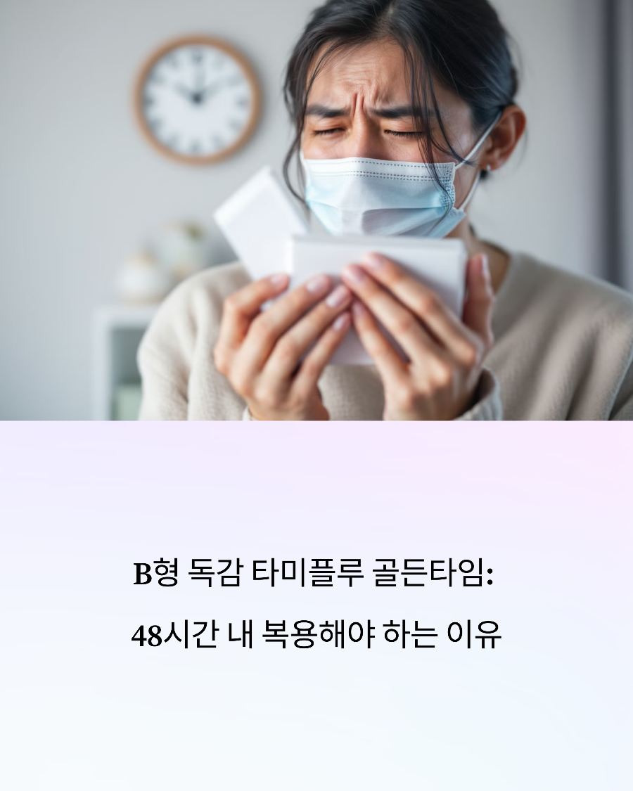 B형 독감 타미플루 골든타임: 48시간 내 복용해야 하는 이유