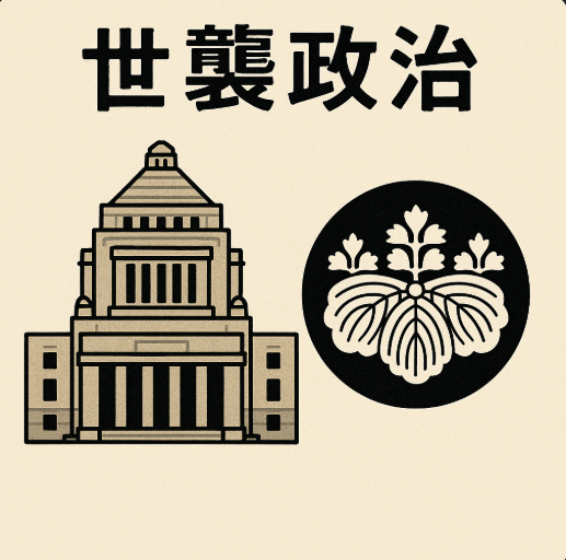 일본의 국회의사당과 오래된 가문의 문장