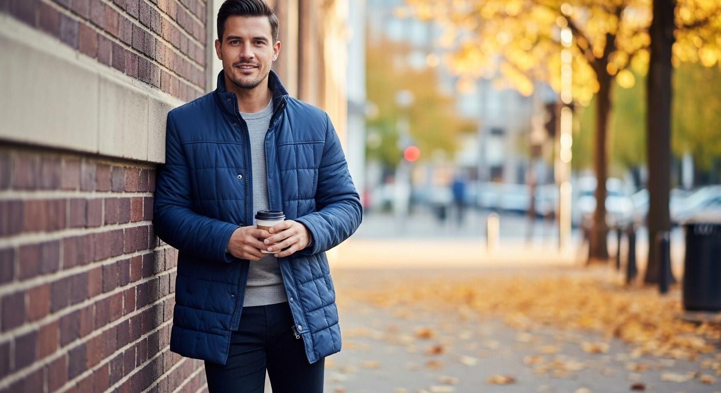 남성 패딩 하프코트