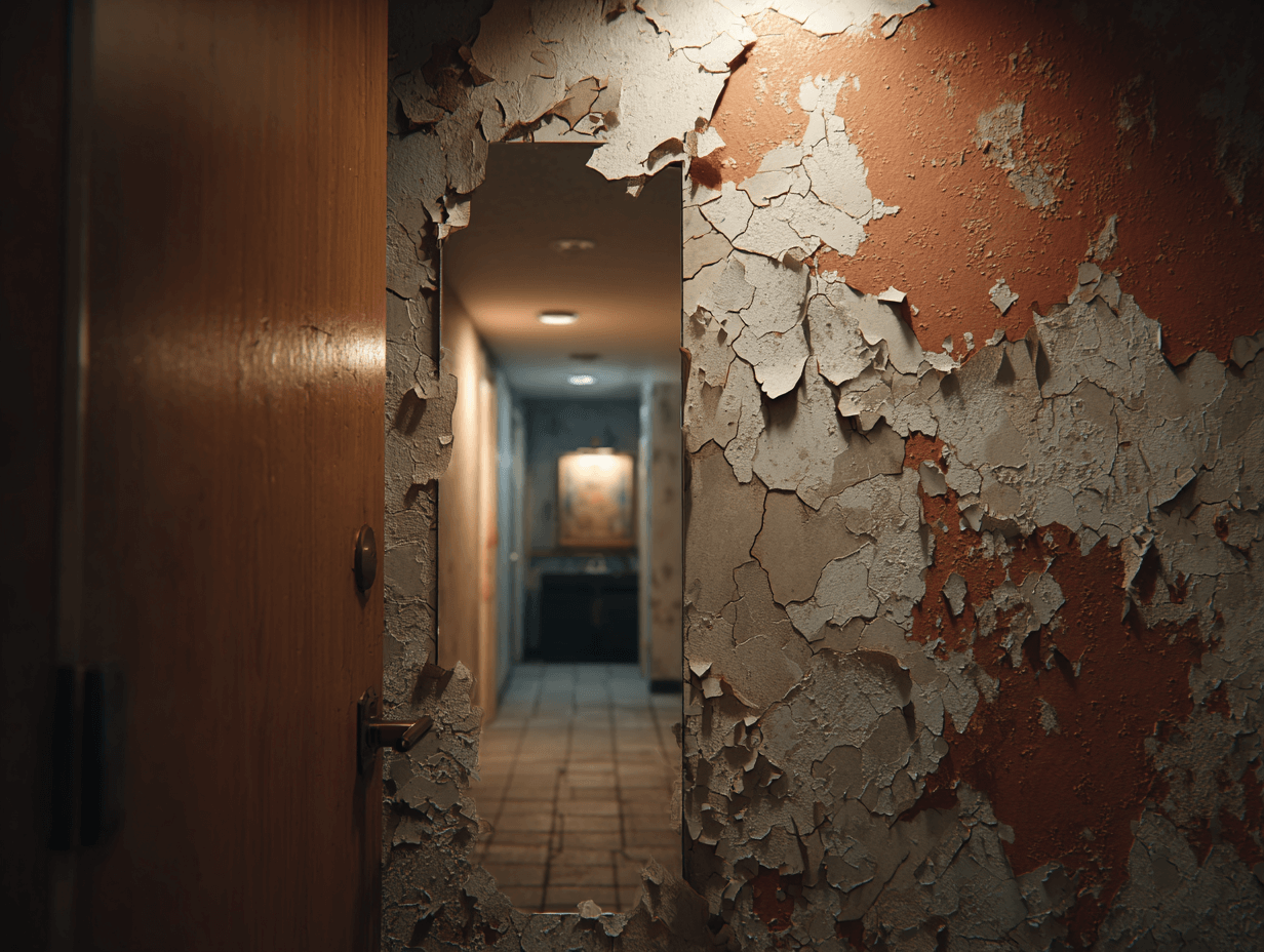 벽이-노후된-오래된-아파트의-복도