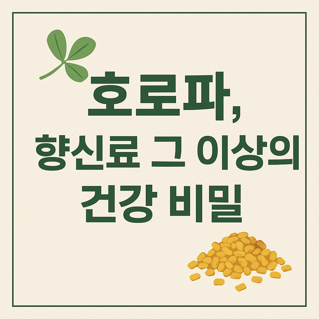 호로파 차 혈당조절, 체중관리, 성호르몬 개선