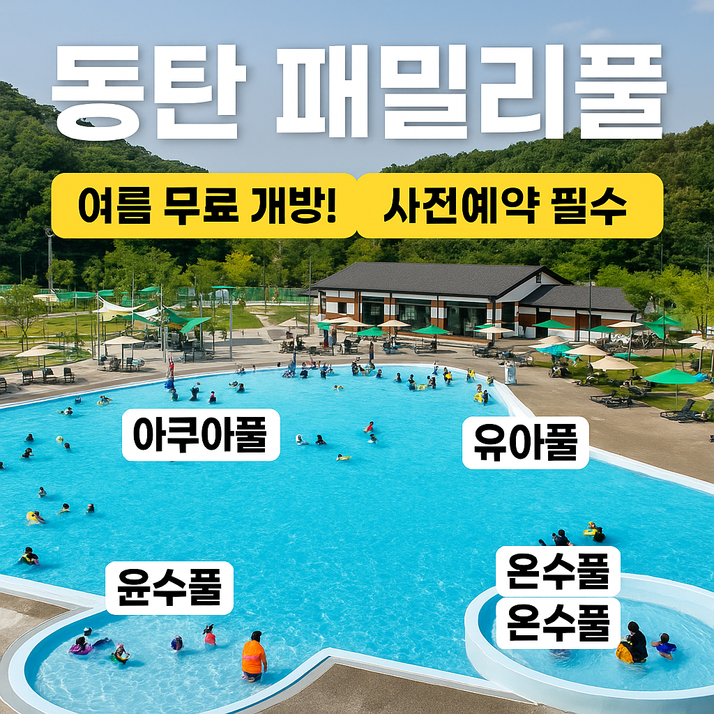 동탄 패밀리풀 무료 개장 사전예약 신청방법 및 여름 가족 피서지 물놀이 총정리팁