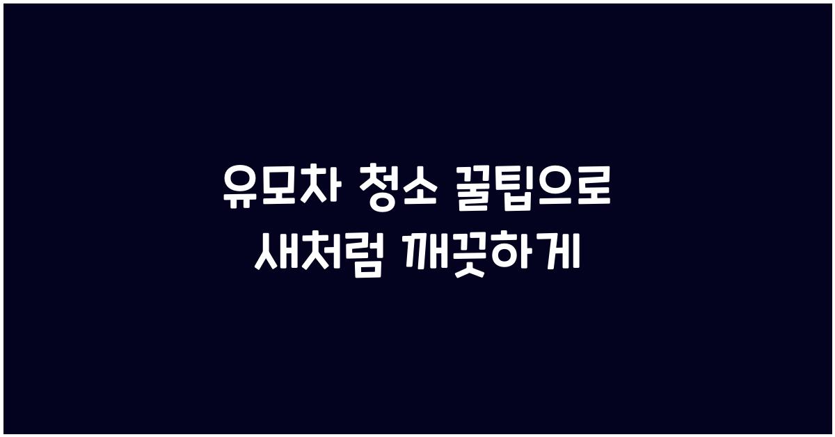 유모차 청소 꿀팁