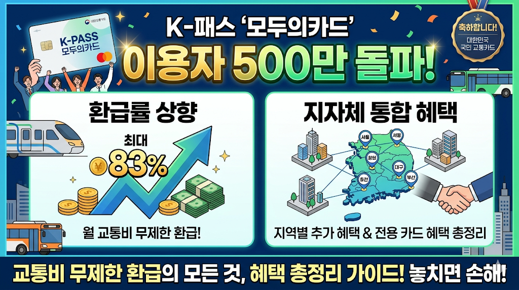 K-패스 모두의카드 500만 돌파! 환급률 83% 상향 및 이용 방법 총정리