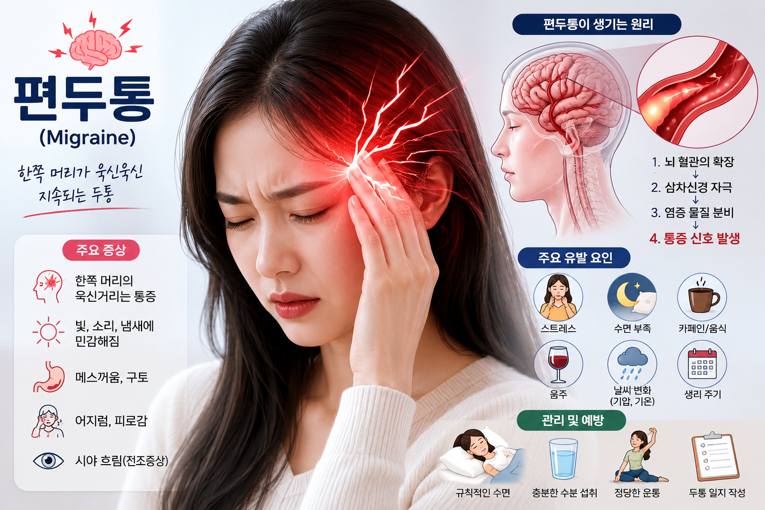 편두통 증상 및 주요 유발 요인