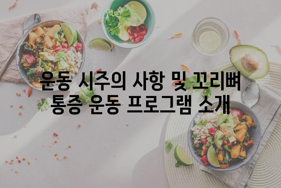 운동 시주의 사항 및 꼬리뼈 통증 운동 프로그램 소개