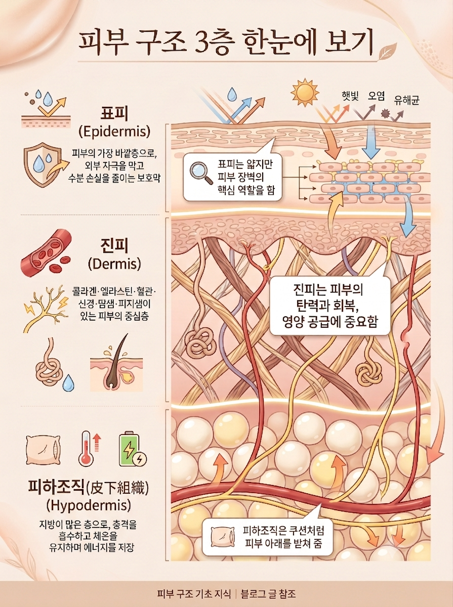 피부 구조 인포그래픽