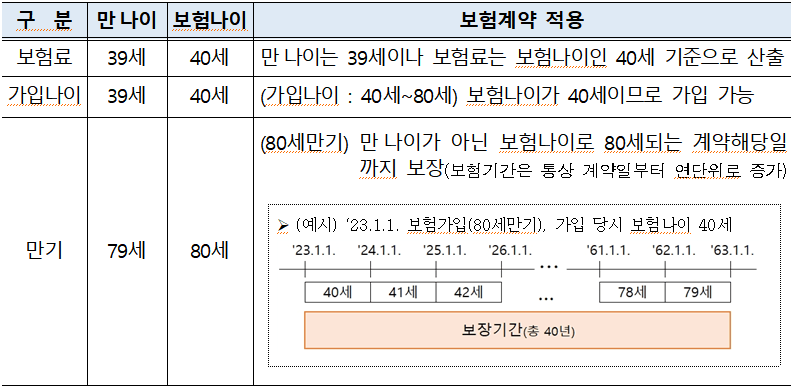 보험나이 활용 예시-표