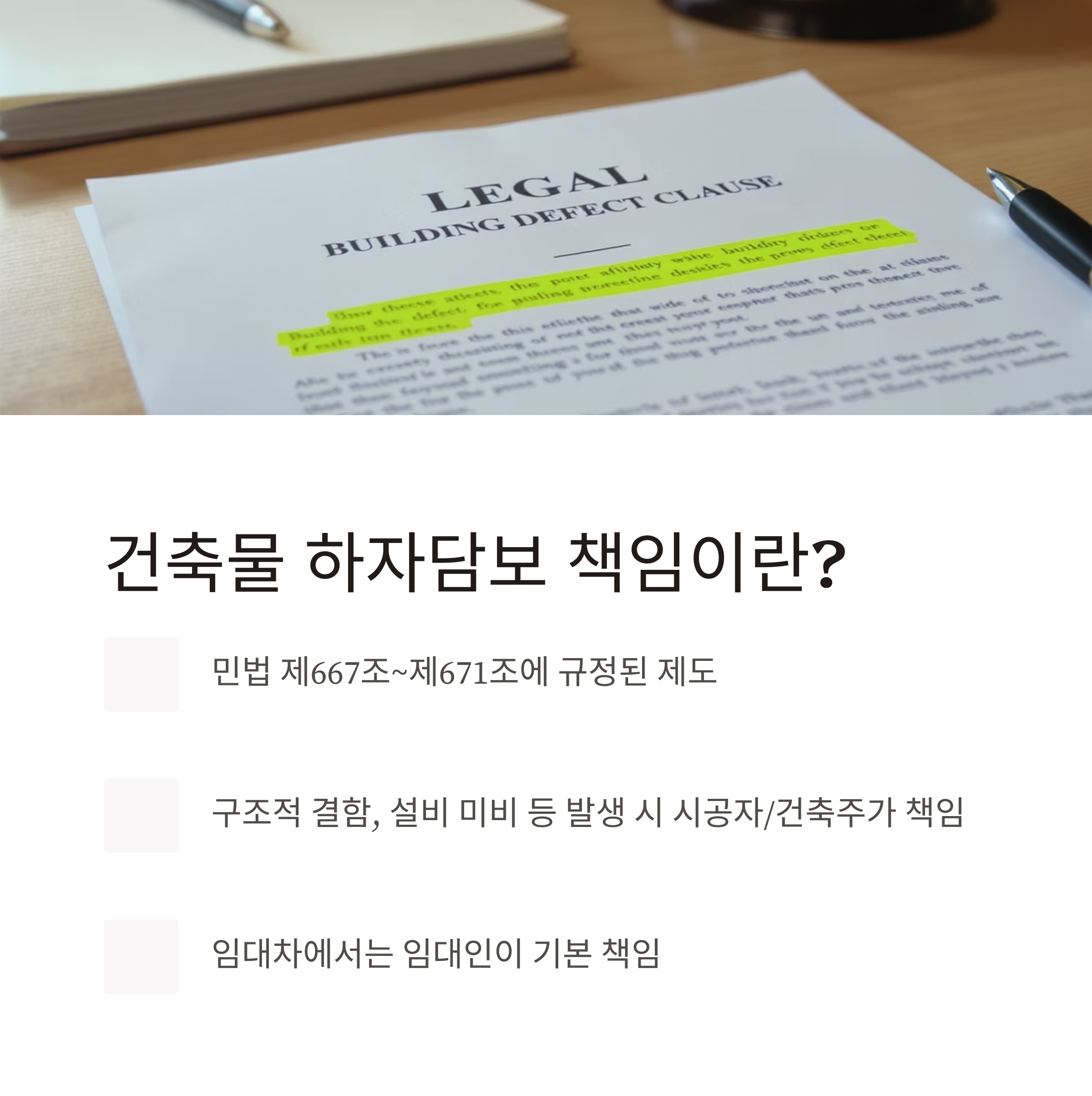 건축물 하자담보 책임, 임대차 계약 전에 꼭 확인하세요