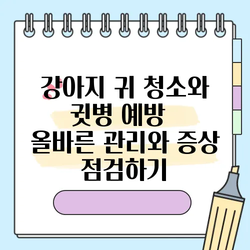 강아지 귀 청소와 귓병 예방 – 올바른 관리와 증상 점검하기