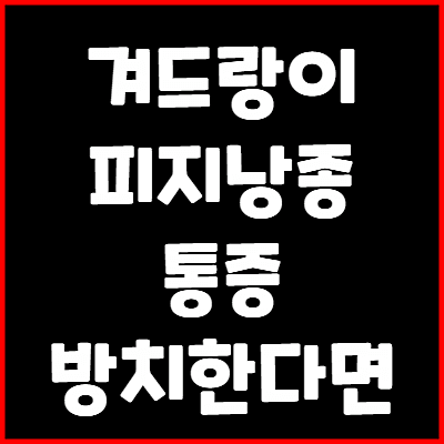 겨드랑이 피지낭종 통증 방치