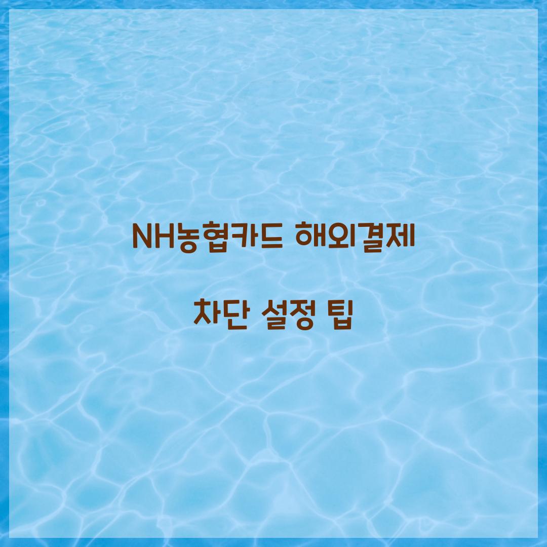 NH농협카드 해외결제 차단