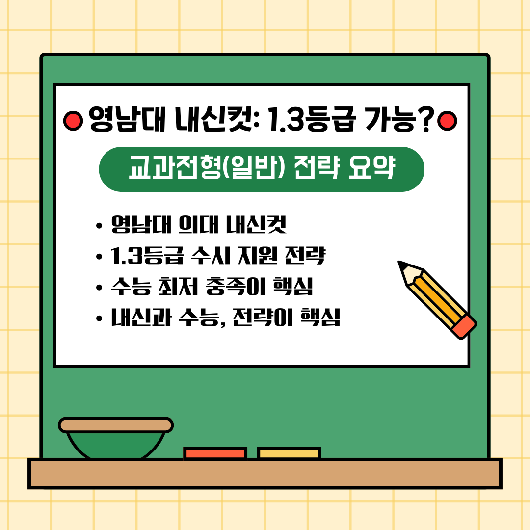영남대 의대 내신컷과 교과전형 전략 요약 카드뉴스