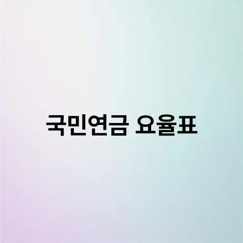 국민연금 요율표