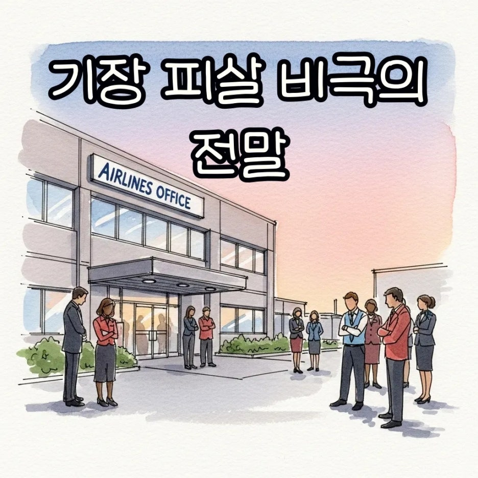 항공사 사건으로 인한 복잡한 심경을 담은 풍경