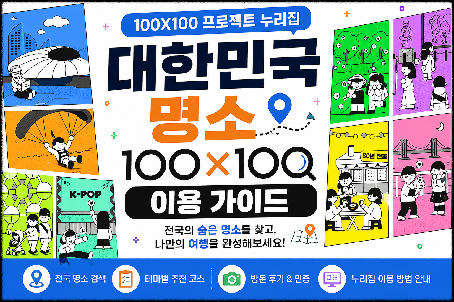 대한민국 명소'랑 '100X100 프로젝트 이미지