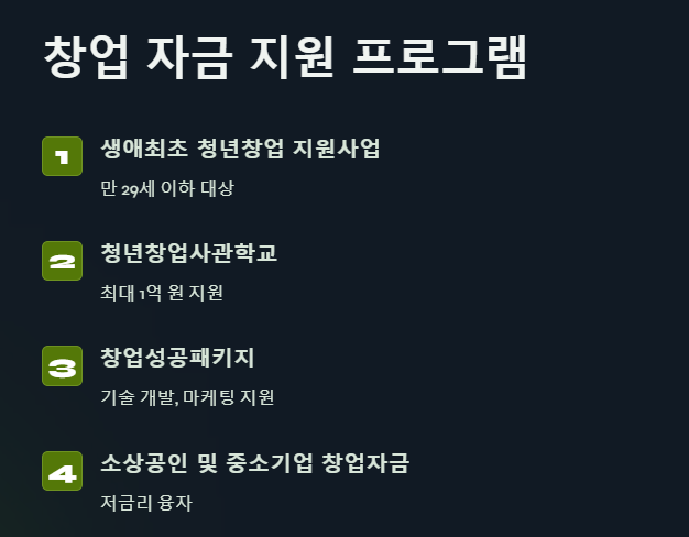 생애 최초 청년 창업 자금 지원 프로그램