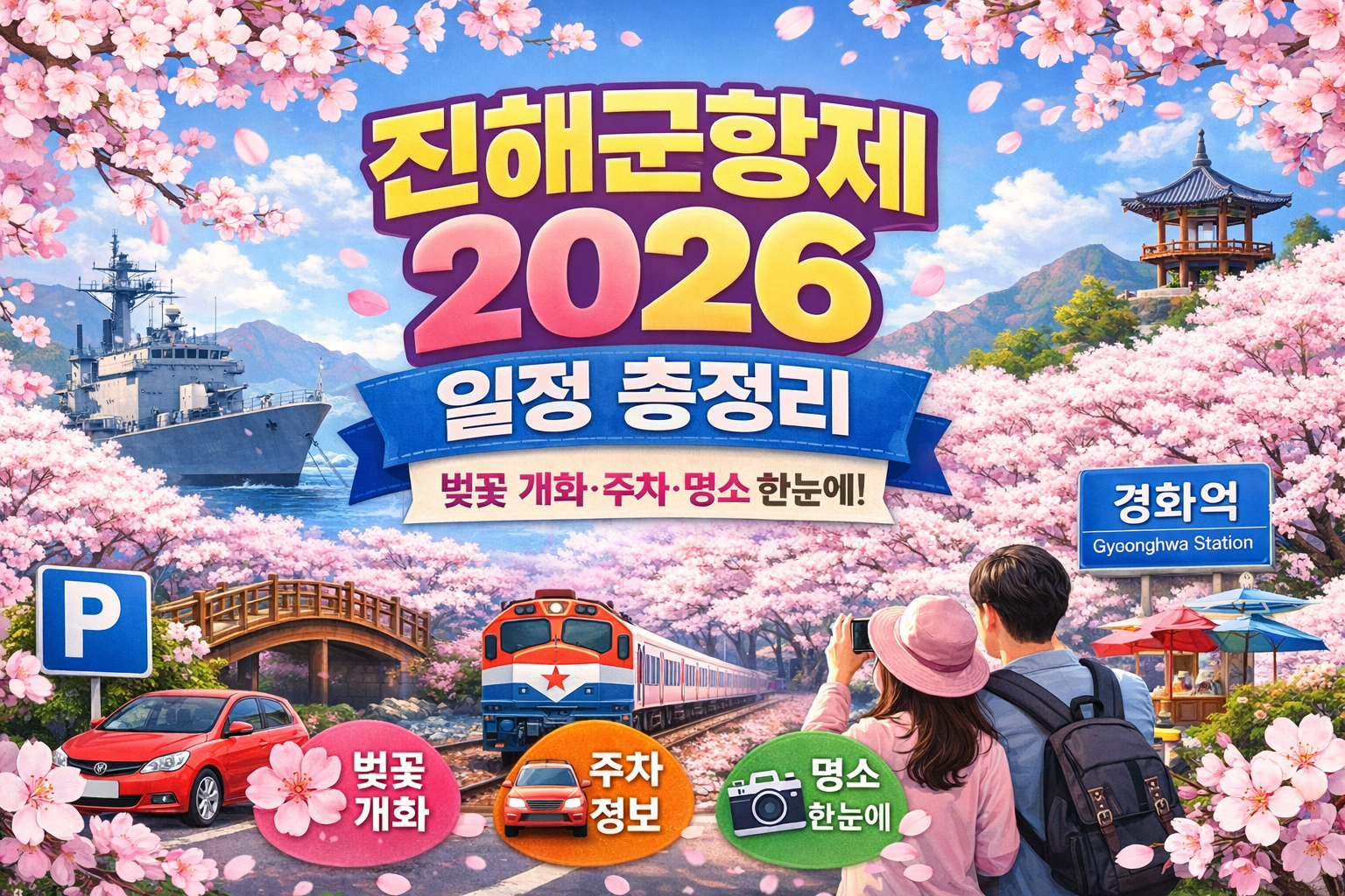 진해군항제 2026 일정 총정리｜벚꽃 개화&middot;주차&middot;명소 한눈에