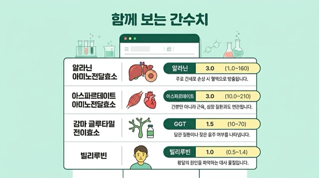 ALT AST GGT ALP 빌리루빈 간수치 함께 보는 법
