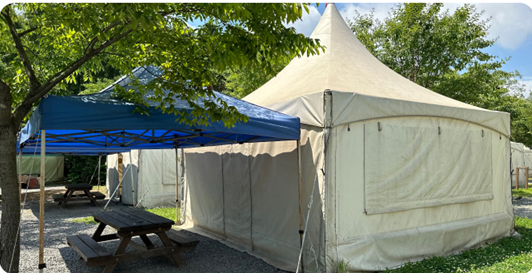 그늘막 몽골텐트 이미지
출처: 인천대공원 캠핑장 홈페이지