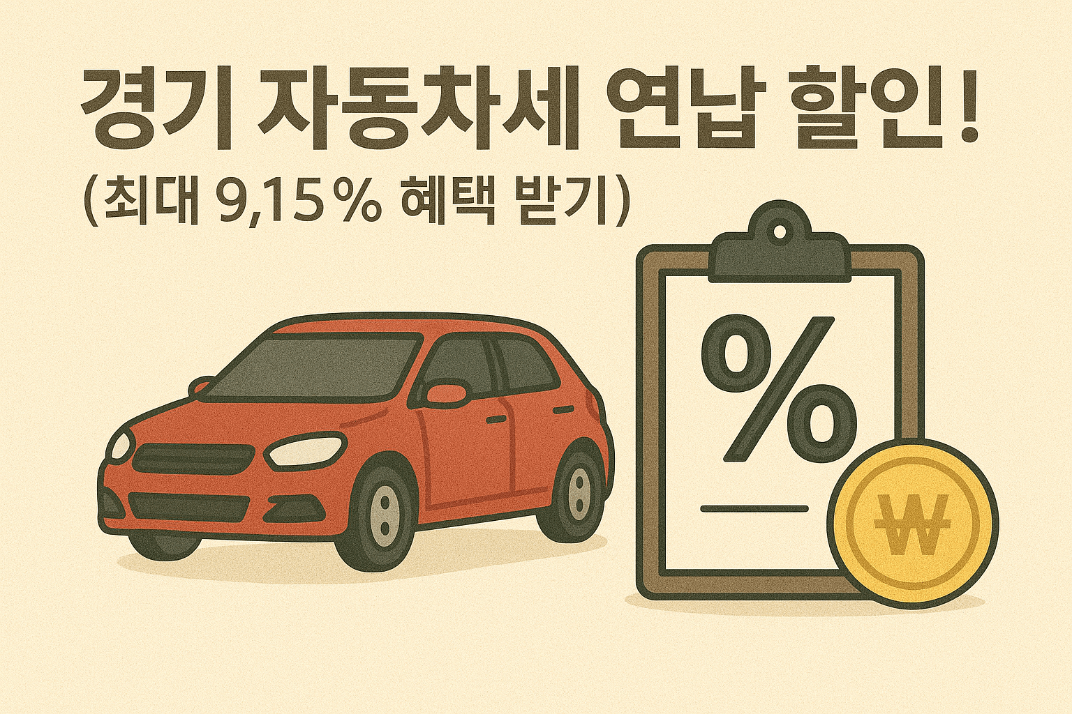 경기 자동차세 연납 할인! 최대 9.15% 혜택 받기!