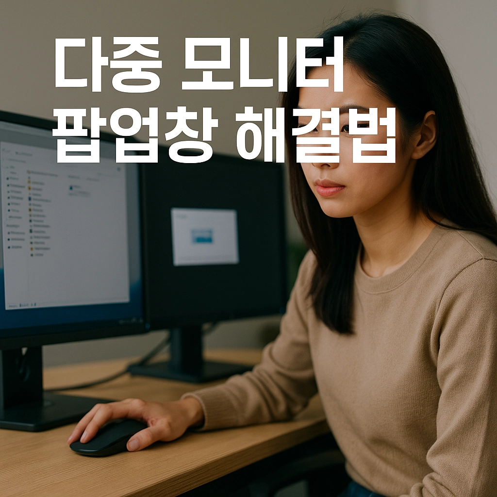 다중 모니터 팝업창 해결법