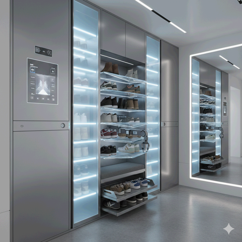 비좁은 현관을 넓게 쓰기 위한 신발장 개선&middot;벽걸이 수납 구성