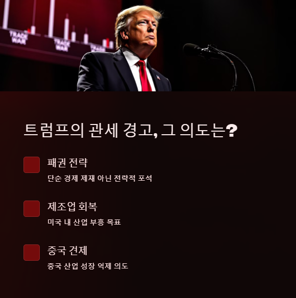 트럼프의 관세 경고, 그 의도는?